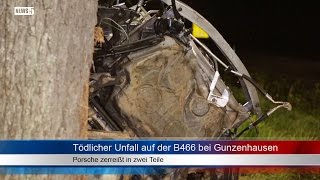 29072015 WUG Tödlicher Unfall bei Gunzenhausen  Porsche zerreißt in zwei Teile [upl. by Tilden749]