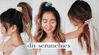 DIY SCRUNCHIES  easy amp under 10 minutes [upl. by Otilopih]