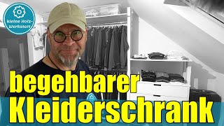 begehbaren Kleiderschrank mit wenig Werkzeug selber bauen⎜kleine holzwerkstatt [upl. by Nanek]