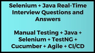 SDET  QA  SELENIUM  JAVA  TestNG  Cucumber Automation Testing Interview Questions amp Answers [upl. by Stevenson]