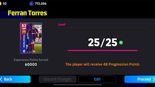 How To Upgrade Ferran Torres In Pes 2024  M Ter Stegen Max Training Tutorial In Efootball 2024 [upl. by Atikahc]