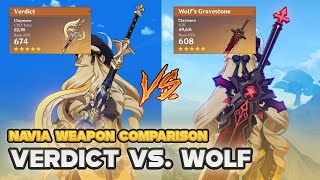 Navia Weapon Comparison Verdict vs Wolf Gravestone  Genshin Impact Fontaine 43 [upl. by Armalda762]