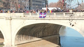 Romans jump into Tiber river in New Years Day tradition  AFP [upl. by Natrav]