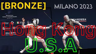 Milan 2023 WORLD CHAMPIONSHIPS  Hong Kong v USA  Mens Foil Fencing Team  香港 v USA 劍擊花劍 [upl. by Haimorej]