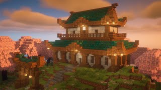 How To Build A BIG Japanese House In Minecraft [upl. by Aettam]