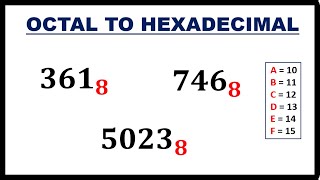 OCTAL TO HEXADECIMAL CONVERSION [upl. by Anirod]