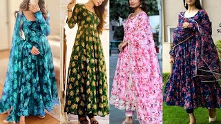 Amazing Floral Print Anarkali Suit Designs  Anarkali Dress Designs  Printed Floor Anarkali Suits [upl. by Hasty]