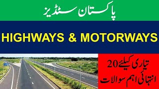 Highways And Motorways MCQs  Most Rpeated Pak Studies MCQs [upl. by Litsyrk]