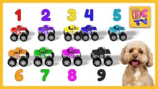 Learn to Count to 10 with Monster Trucks  Educational Cartoon for Kids by Brain Candy TV [upl. by Bonine]