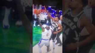 Giannis block lebron twice [upl. by Peednam]