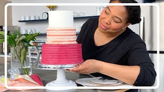 HOW TO STACK A 3TIER BUTTERCREAM CAKE  Easy Tutorial for Cake Decorating Beginners [upl. by Alenson]