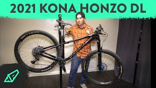 FIRST LOOK The 2021 Kona Honzo DL  Updated Slacker and More Dropper Clearance [upl. by Ydolem337]