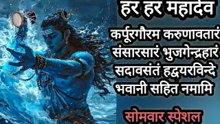 कर्पूरगौरम करुणावतारं संसारसारं भुजगेन्द्रहारं mahadev video  her her mahadev mahadev [upl. by Anica673]