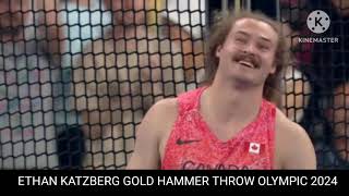 ethan katzberg hammer throw ethan katzberg gold in hammer throw Olympic 2024 [upl. by Filberto]