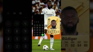 Rudiger FIFA rating 🇩🇪 bayern ronaldo messirealmadridgermanyeuropefifafootballuclfinalucl [upl. by Ylecara]