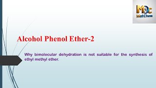 Chemistry  5 bimoleculardehydration ethylmethylether ncertchemistryclass12 alcoholphenol [upl. by Koblas]