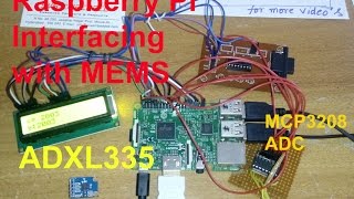 ADXL335 Raspberry Pi Interfacing with MEMS Sensor  3 Axis Accelerometer [upl. by Aenet]