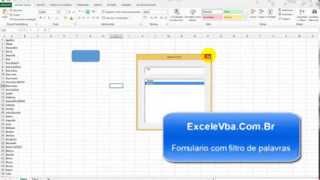 Excel e Vba  Fomulario Com Filtro de Palavra [upl. by Hajile]