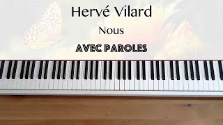 Hervé Vilard  Nous avec paroles  Piano [upl. by Pegeen]