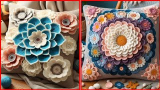 Elegant Crochet Flower Pillow Covers for a Luxurious Home Target of World Trend2024 [upl. by Ardnohsal]