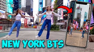 Recreating this VIRAL video in NEW YORK wMelissaBecraft  BTS [upl. by Etnomed]