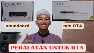 Riview Pelaratan RTA Soundcard Behringer UPHORIA UMC202HD dan Mic RTA ECM8000 [upl. by Rusticus630]