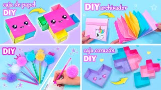 4 DIY para la ESCUELA  MANUALIDADES con PAPEL FACILES y mas [upl. by Free553]