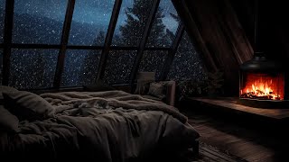 The ambiance felt from the window of the cabin on a cold snowy winter day  Cozy fireplace ASMR [upl. by Kabob]