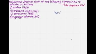 Determine if compounds are soluble in hexane [upl. by Yrocal]