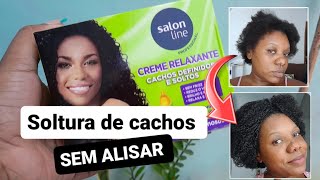 COMO RELAXAR O CABELO SOZINHA  Soltura de cachos com relaxante da SALON LINE [upl. by Bridgid]