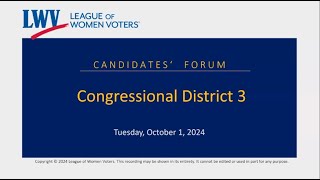 LWV District 3 Debate CHRIS RUSSOMANNO [upl. by Eicrad]