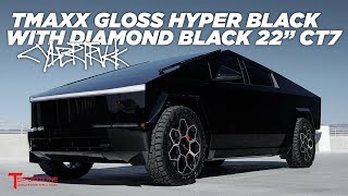 🖤 Triple Black Cybertruck Fully Smoothed amp Painted Bumpers Gloss TMaxx PPF 24quot Diamond Black CT7 [upl. by Dianuj271]