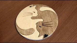 Yin Yang Cats  making of scroll saw segmentation [upl. by Raffaello]