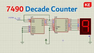 عداد 09 باستخدام 7490  Decade counter using 7490 [upl. by Taber]