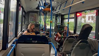 🎤Singing Bus in Germany 🇩🇪 🎶 Beautiful Performance by Cadence amp Cascade  Cultural Event in Germany [upl. by Genvieve]