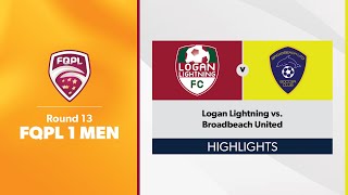 FQPL 1 Men Round 13  Logan Lightning vs Broadbeach United Highlights [upl. by Junina]