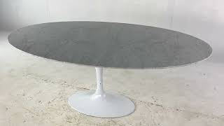 Saarinen Style Mid Century Oval Marble Tulip Dining Table [upl. by Darach]