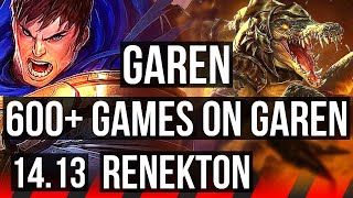 GAREN vs RENEKTON TOP  511 600 games  NA Challenger  1413 [upl. by Annaeirb339]