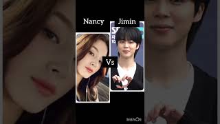 Blackpink member Nancy vs BTS member jimin bts 7boybandgroup blackpink 7billion boyband rose [upl. by Yelyac]