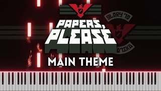 Papers Please Main Theme  Piano Tutorial  Cover FREE MIDI [upl. by Enair]