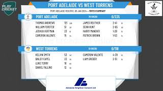 SACA Premier Cricket  Brien Family Shield  Round 5  Port Adelaide v West Torrens  Day 2 [upl. by Rashidi242]