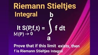 Riemann Stieltjes Integral lecture notes  Properties of Riemann Stieltjes Integral  Real Analysis [upl. by Caralie445]