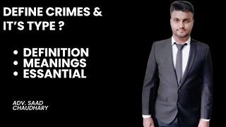 Define crimes and its type by saad ch  hindi urdu  llb part 1 [upl. by Sakhuja]