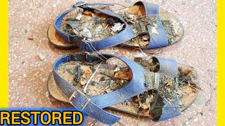 🔥 ASMR Restoration of expensive shoes from a landfill🥰🇺🇲 [upl. by Jat]