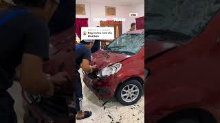 Myvi crashes into living room of house with narrow pathway at entrance perplexing many [upl. by Berget]