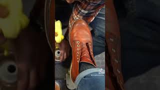 Old Boot Restoration  Angelo Shoe Shine ASMR angeloshoeshine shoeshine workboots shoes [upl. by Lalat]