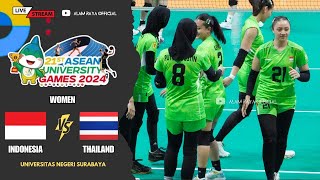 🔴 Women’s volleyball  INDONESIA VS THAILAND  21’’ST ASEAN UNIVERSITY GAMES 2024 [upl. by Idissak577]