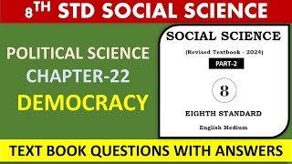 8TH STDSOCIAL SCIENCEPOLITICAL SCIENCE22Democracy [upl. by O'Grady681]