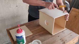 muhabbet kuşu ahşap yuvalık yapımı  wooden bird house  how to make budgie nest box [upl. by Akeenat834]