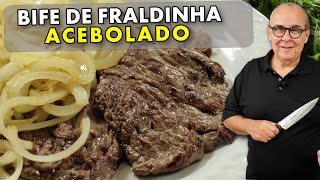 APRENDA A FAZER O MELHOR BIFE DE FRALDINHA ACEBOLADO COM O CHEF TAICO [upl. by Zohara]